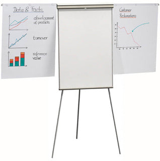 FRANKEN Flipchart X-tra!Line Standard Plus mit Seitenarmen lackiert hellgrau