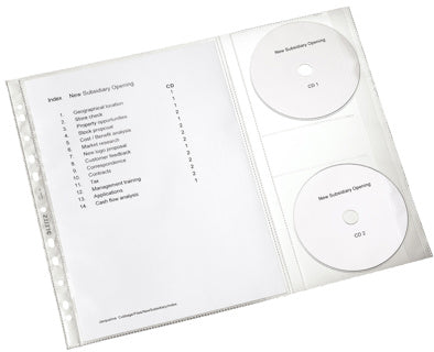 LEITZ Klarsichthülle mit CD-Klappe A4 5 Stück transparent