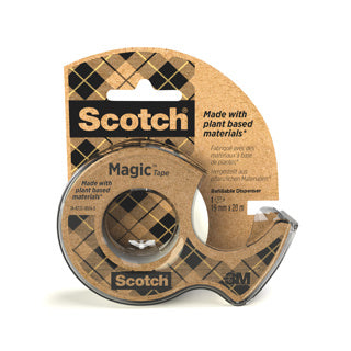 SCOTCH Klebeband Magic A Greener Choice 1 Rolle mit Abroller 19 mm x 20 m transparent