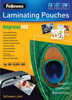 FELLOWES Laminierfolien 100 Stück A4 100 µm transparent