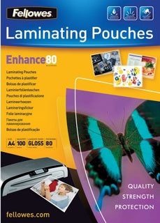FELLOWES Laminierfolien 100 Stück A4 80 µm transparent