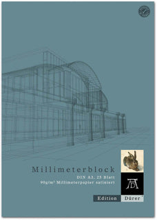 EDITION DÜRER Millimeterpapierblock A3 25 Blatt 90 g/m² satiniert weiß