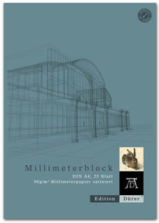 EDITION DÜRER Millimeterpapierblock A4 25 Blatt 90 g/m² satiniert weiß