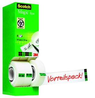 SCOTCH Klebeband Magic 8 Rollen 19 mm x 33 m transparent
