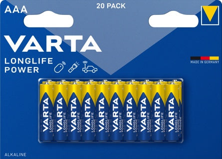 VARTA Batterien Longlife Power AAA LR03 20 Stück 1.5 Volt