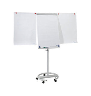 FRANKEN Flipchart ECO Standard mit Seitenarmen lackiert hellgrau