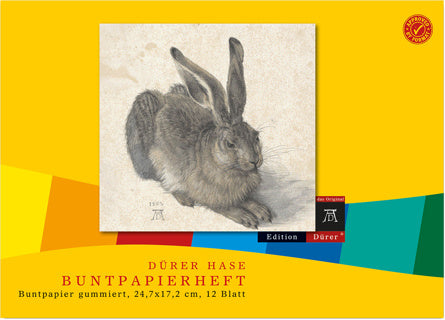 DÜRER HASE Buntpapierheft 82 g/m² 12 Blatt farbig sortiert