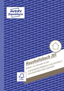 AVERY ZWECKFORM Haushaltsbuch 201 36 Blatt A5 ohne Durchschlag mit Jahresübersicht