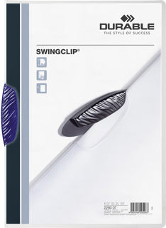 DURABLE Klemmmappe 2260 SWINGCLIP® A4 bis 30 Blatt PP 218 x 306 mm dunkelblau