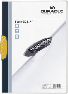 DURABLE Klemmmappe 2260 SWINGCLIP® A4 bis 30 Blatt PP 218 x 306 mm gelb