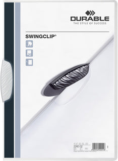 DURABLE Klemmmappe 2260 SWINGCLIP® A4 bis 30 Blatt PP 218 x 306 mm weiß