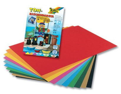FOLIA Zeichenblock Naturpapier A4 20 Blatt mehrere Farben
