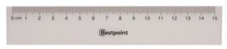 BESTPOINT Lineal 3955 15 cm Kunststoff transparent