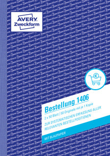 AVERY ZWECKFORM Bestellungen 1406 2x 50 Blatt A5 mit Blaupapier