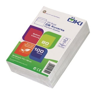ÖKI Kuvert Classic C6-SK/CLA80 100 Stück DIN C6 selbstklebend ohne Fenster 80g/m² weiß