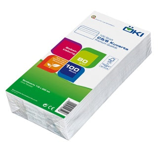 ÖKI Kuvert Classic C5/6-SK/CLA80 100 Stück DIN C5/6 selbstklebend ohne Fenster 80g/m² weiß