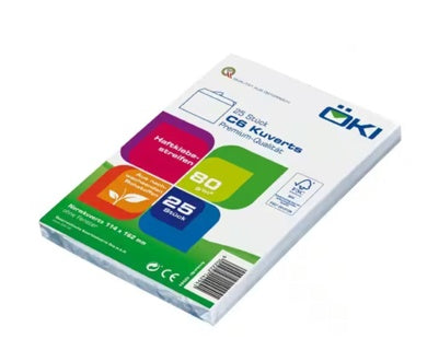 ÖKI Kuvert Classic C6-ÖF/CLA80 25 Stück DIN C6 mit Haftstreifen ohne Fenster 80g/m² weiß
