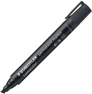 STAEDTLER Permanentmarker Lumocolor 350 mit Keilspitze schwarz