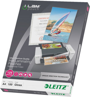 LEITZ Heißlaminierfolien iLAM 7481 100 Stück A4 125 µm glasklar