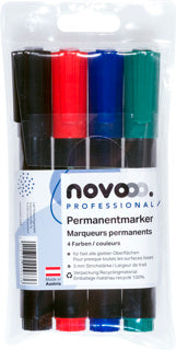 NOVOOO PROFESSIONAL Permanentmarker 4 Stück 3 mm sortiert
