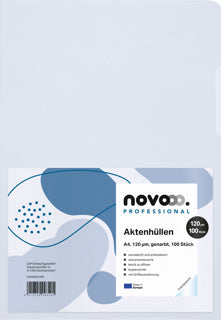 NOVOOO PROFESSIONAL Aktenhülle 100 Stück A4 120 µm genarbt transparent
