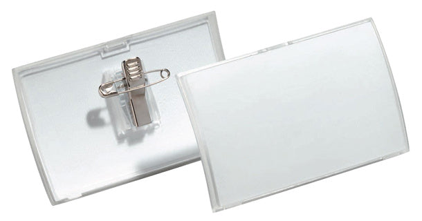 DURABLE Namensschild 8211 CLICK FOLD 25 Stück mit Kombiklemme 40 x 75 mm transparent