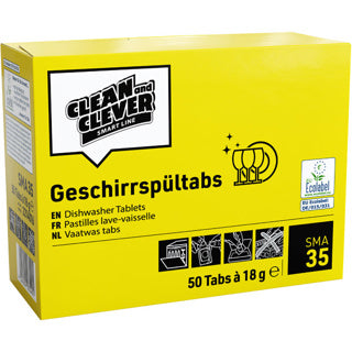 CLEAN & CLEVER Geschirrspültabs SMA35 50 Stück à 18 g
