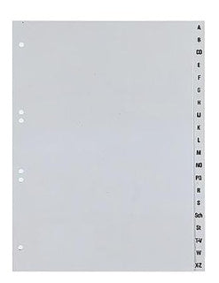 HETZEL Register 252624 A4 20-teilig A-Z überbreit grau