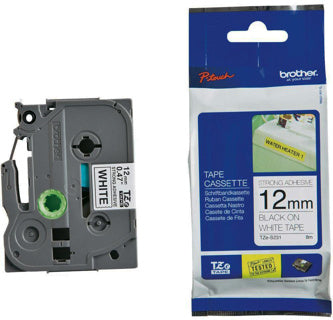 BROTHER Schriftband P-Touch TZe-S231 12 mm x 8 m schwarz auf weiß