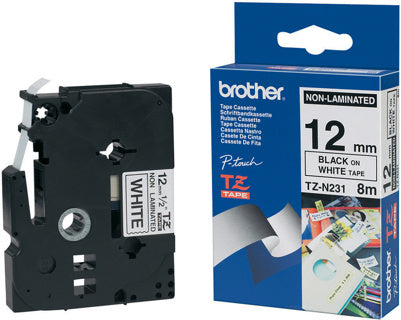 BROTHER Schriftband P-Touch TZe-N231 12 mm x 8 m schwarz auf weiß matt
