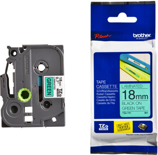 BROTHER Schriftband P-Touch TZe-74118 mm x 8 m schwarz auf grün