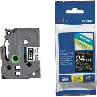 BROTHER Schriftband P-Touch TZe-355 24 mm x 8 m weiß auf schwarz