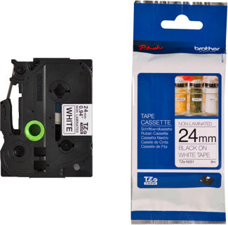BROTHER Schriftband P-Touch TZe-N251 24 mm x 8 m schwarz auf weiß