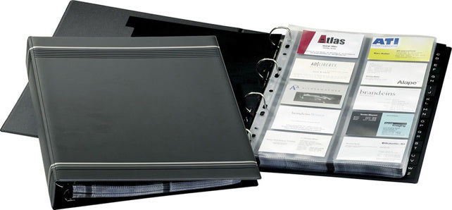 DURABLE Visitenkartenringbuch 2388 VISIFIX® inkl. Register A-Z 4-Ring-Mechanik 400 Karten schwarz