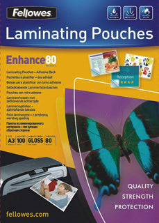FELLOWES Laminierfolie A4 80 µm 100 Stück transparent