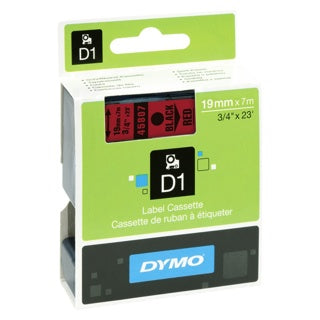 DYMO Schriftband 45807 D1 1.9 cm x 7 m schwarz auf rot