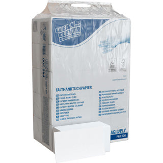 CLEAN & CLEVER Falthandtuch PRO200 4.000 Stück 25 x 23 cm 2-lagig weiß