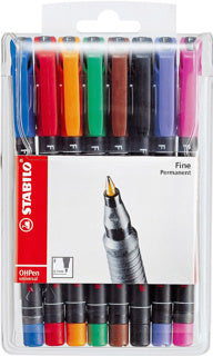 STABILO Folienstifte OHPen 8 Stück 0.7 mm permanent mehrere Farben