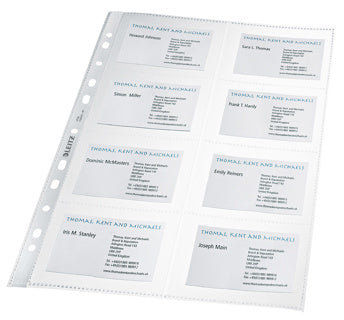 LEITZ Visitenkartenhülle 4758 10 Stück A4 für 16 Karten transparent