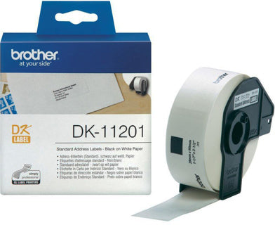 BROTHER Adressetiketten DK-11201 400 Stück auf Rolle permanent 29 x 90 mm weiß