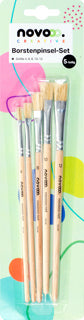 NOVOOO CREATIVE Borstenpinselset 5 Stück verschiedene Größen natur