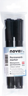NOVOOO PROFESSIONAL Permanentmarker 2 Stück 3mm schwarz