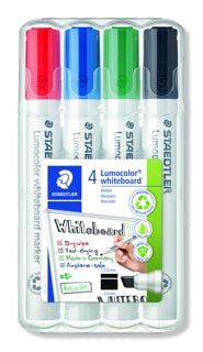 STAEDTLER Whiteboardmarker Lumocolor® 351BWP4 mit Keilspitze 4 Stück mehrere Farben