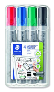 STAEDTLER Flipchartmarker Lumocolor® 356B WP4 mit Keilspitze 4 Stück mehrere Farben