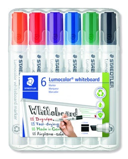 STAEDTLER Whiteboardmarker Lumocolor® 351BWP6 mit Keilspitze 6 Stück mehrere Farben