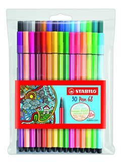 STABILO Filzstift Pen 68 30 Stück im Etui 1 mm mehrere Farben