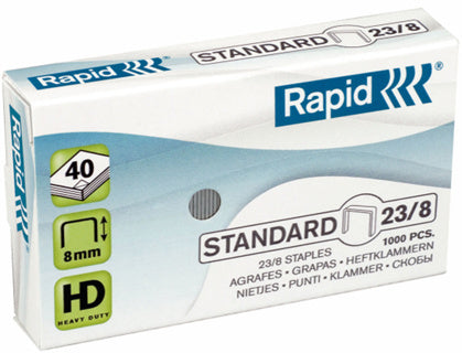 RAPID Heftklammern 23/8 1000 Stück verzinkt silber
