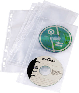 DURABLE CD/DVD-Hüllen 5282 COVER LIGHT S 5 Stück abheftbar 144 x 285 mm transparent