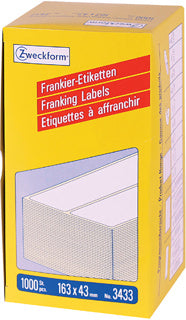 AVERY ZWECKFORM Frankieretiketten 3433 1.000 Stück permanent 163 x 43 mm weiß