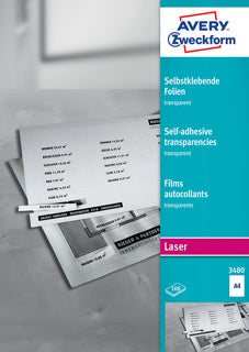 AVERY ZWECKFORM Klebefolien 3480 100 Bögen A4 44µm selbstklebend matt transparent